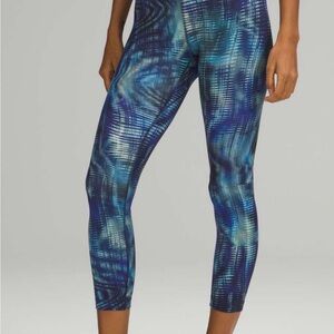 Lululemon Vibrant Blue Pattern Leggings NWT
